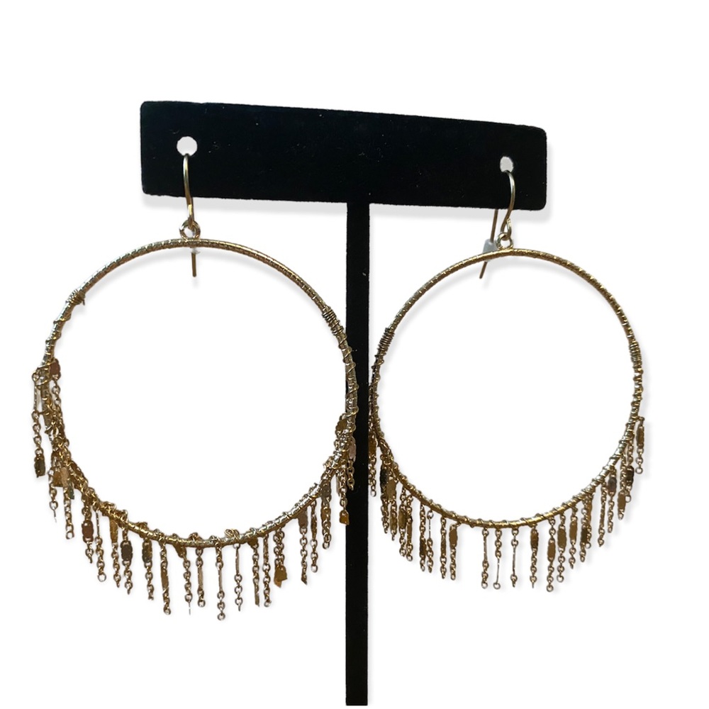 2/$20 MIX AND MATCH JEWELRY BUNDLE GOLD EARRINGS WITH DANGLES ON HOOPS